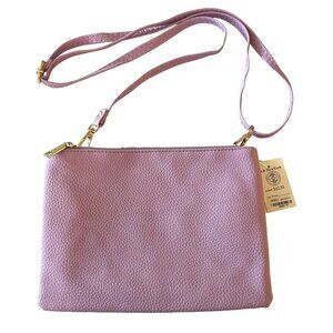 AR New York Pebbled Lavender Purple Crossbody Bag Multi Compartment